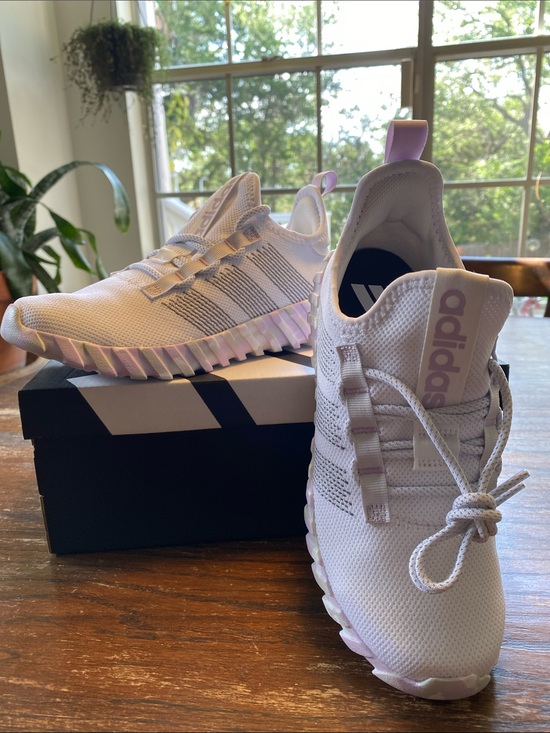adidas Other - adidas White Athletic Shoes with Light Purple Accents